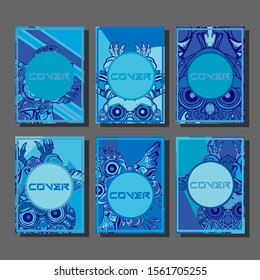 Design template cover, poster, brochure set. Retro style. A4 format. EPS 10 vector