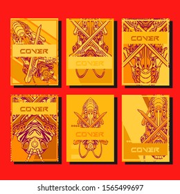 Design template cover, poster, brochure set. Retro style. A4 format. EPS 10 vector