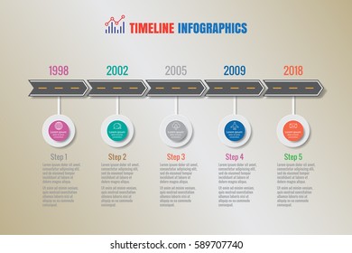 Design template, Creative business timeline infographics. Vector illustration