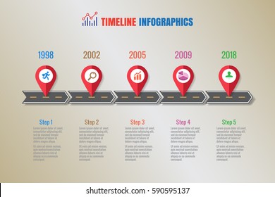 Design template, Creative business timeline infographics. Vector illustration