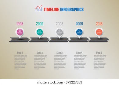 Design template, Creative business timeline infographics. Vector illustration