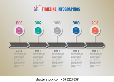 Design template, Creative business timeline infographics. Vector illustration