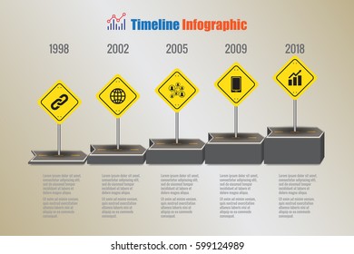 Design template, Creative business timeline infographics. Vector illustration