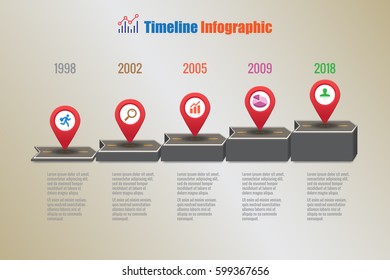 Design template, Creative business timeline infographics. Vector illustration