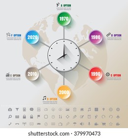 Design template: Creative infographic creative business schedule information cycle and set of icons