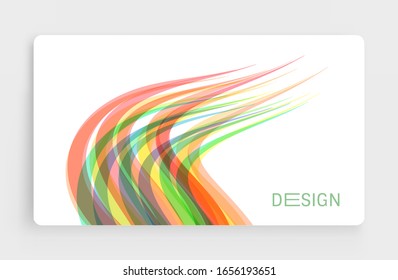 Сover design template. Curved lines with perspective effect. Optical fiber. 3d abstract background. Vector illustration. 