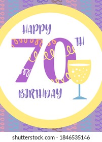 Design template for cute birthday card . Template for scrapbooking with hand drawn doodle patterns. For birthday, anniversary, party invitations. Vector