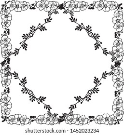 Design template for cute wreath frame. Vector