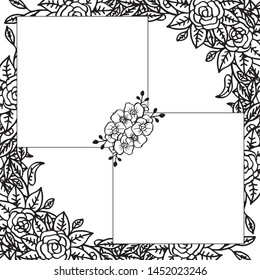 Design template for cute wreath frame. Vector