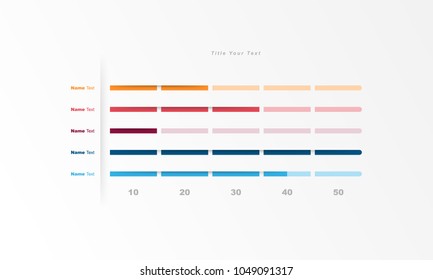 Design Template Data Bar, Table, Chart, Graph For Use In Business Plan On White Background. Vector Infographic Elements Style.