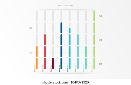 Design template data bar, table, chart, graph for use in business plan on white background. vector infographic elements style.