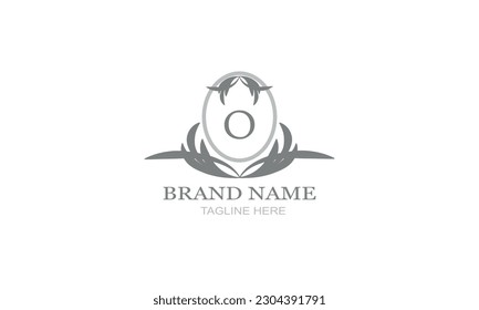 Design template of an elegant floral monogram for one or two letters, for example O. Wedding monogram. Business sign, identity monogram for restaurant, boutique, hotel, heraldry, jewelry.