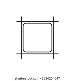 Design template element square frame line stroke with blank background