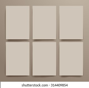 Design template empty brochures shadow in vector graphics.