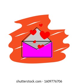 design template for envelope love icon suitable on valentine's day