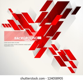 Design Template - eps10 Abstract Red Thick Slant Lines Background