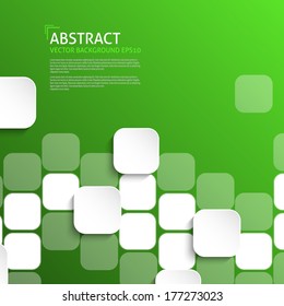 Design Template - Eps10 Abstract Squares Green Background