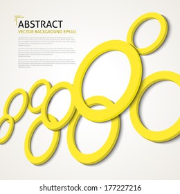 Design Template - eps10 Abstract Yellow Background With Circles. 3D Geometrical Desig