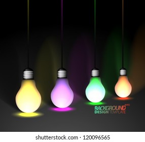 Design Template - eps10 Light Bulbs Background