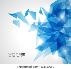 Design Template - eps10 Shattered Blue Glass Modern Design Background