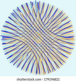 Design template with ethnic ornament. abstract ethnic sphere from crayons lines. ethic vector background.