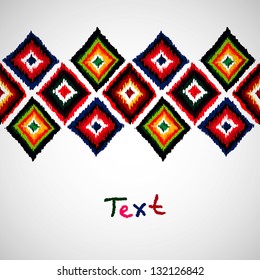 Design template with  ethnic ornament . Tribal vector seamless pattern. Hand drawn abstract background. Isolated on white background. Invitation card design. Abstract geometric design element.