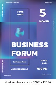 Design template for event poster, flyer, cover. modern bright vector illustration