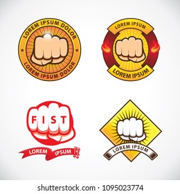 design template of fist labels. easy to change color. usefull for your project