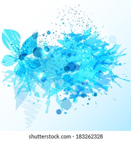 Design template with floral  elements. Vector illustration 