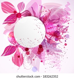 Design template with floral  elements. Vector illustration 