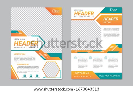 Design template for flyer, brochure, leaflet, poster. Vector design template.
