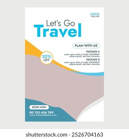 Design template for flyers and posters promoting travel.