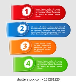 Design template with four ribbons, vector eps10 illustration