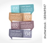 Design template with four speech bubbles with numbers and place for your text, vector eps10 illustration