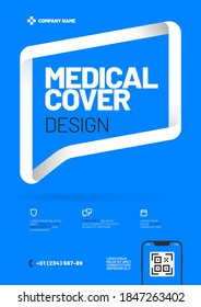 Design Template With Framed Header For Medical Layout. Vector Design A4 Size For Poster, Flyer Or Banner.