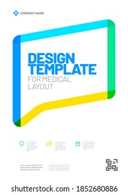 Design template with framed header for medical layout. Vector design A4 size for poster, flyer or banner.