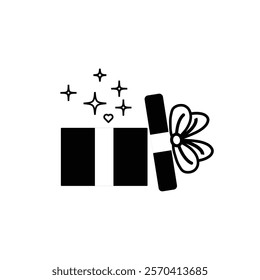 design template of Gift Box icon. gift box icon black and white vector sign