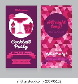 design template for glamour cocktail party, vector illustration