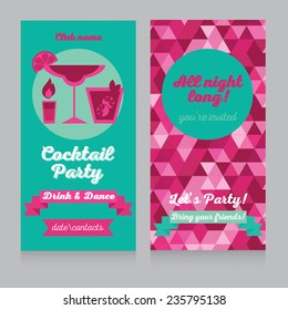 design template for glamour cocktail party, vector illustration