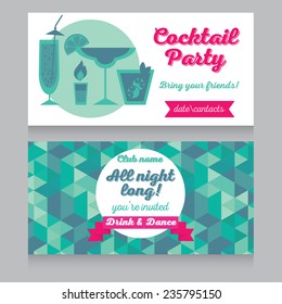 design template for glamour cocktail party, vector illustration