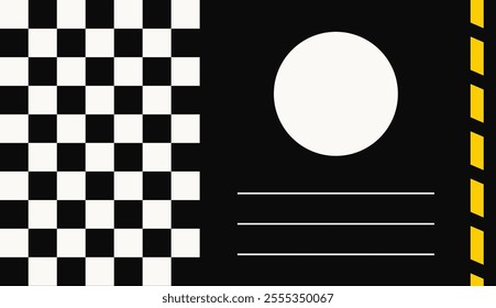 Design template greeting card with asphalt and race pattern