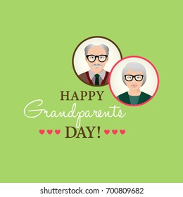 Design template of Happy Grandparents Day background or card.
Trendy flat design. Vector illustrations