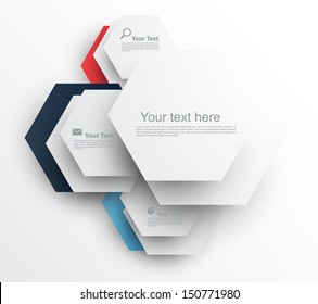 Design template with hexagons. Abstract illustration