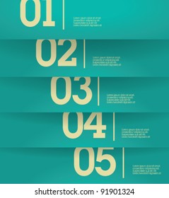Design template - horizontal blue cutout lines / graphic or website layout vector