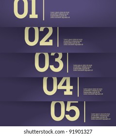Design template - horizontal violet cutout lines / graphic or website layout vector