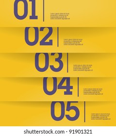 Design template - horizontal yellow cutout lines / graphic or website layout vector