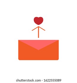 Design template icon sending messages of love