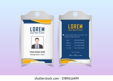 design template of id card, for name tag, committee, office, member, corporate, company, identity, staff, etc. vector illustration