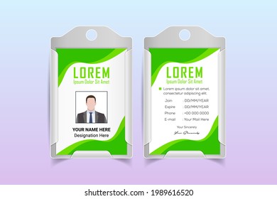 design template of id card, for name tag, committee, office, member, corporate, company, identity, staff, etc. vector illustration