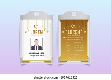 design template of id card, for name tag, committee, office, member, corporate, company, identity, staff, etc. vector illustration